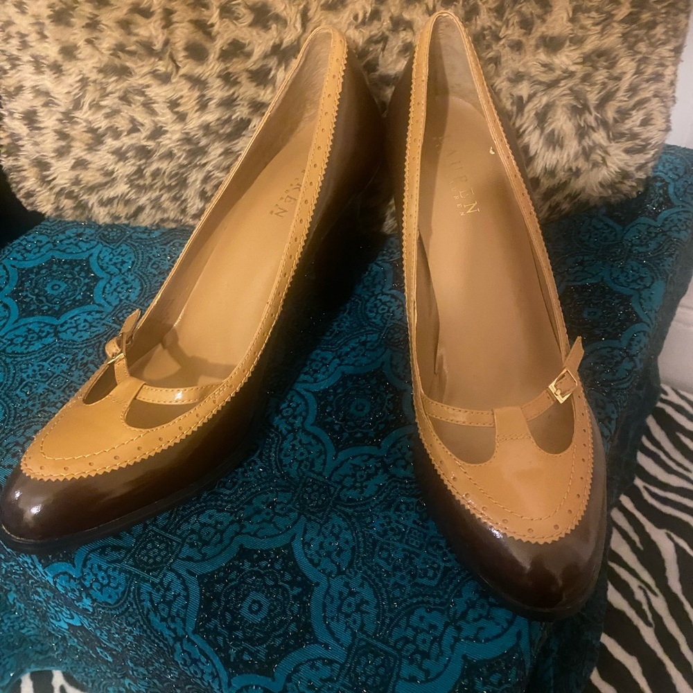Ralph Lauren - Brown and Tan Spectator Heels